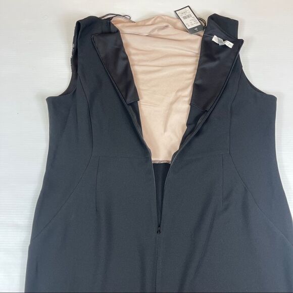 NWT London Times Dress Lace Cowl Neck Cocktail Midi Women's Black Size14W - Picture 8 of 12